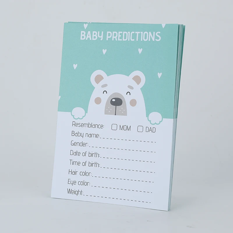 Søte dyr Baby Shower Game Card